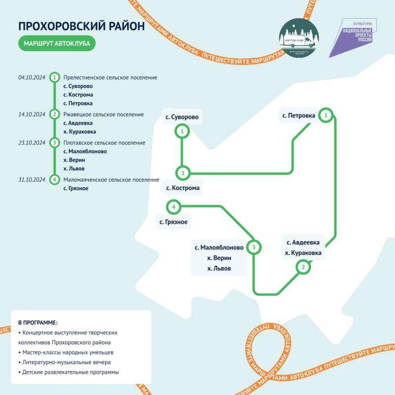 Путешествуйте по маршрутам автоклуба в октябре!