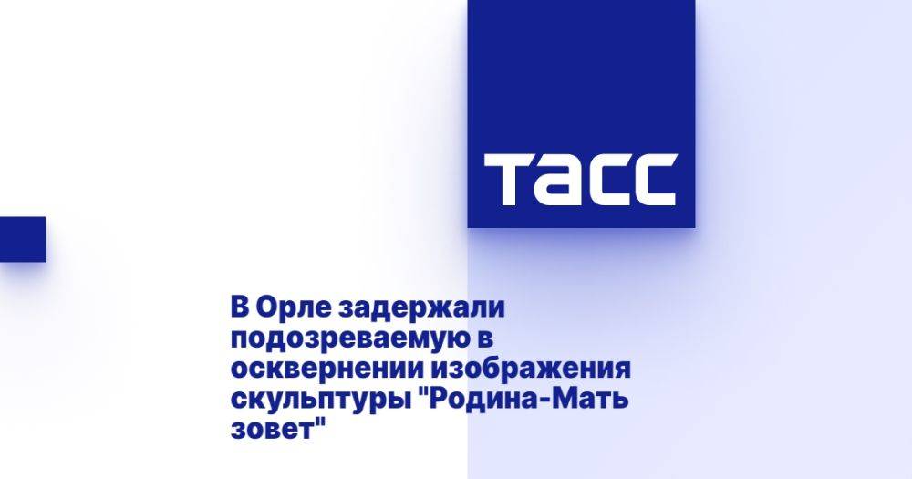 В Орле задержали подозреваемую в осквернении изображения скульптуры &quot;Родина-Мать зовет&quot;