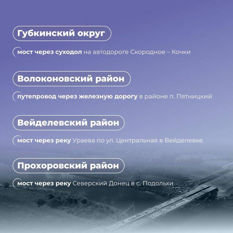 В Белгородской области продолжат ремонтировать мосты по нацпроекту в 2025 году