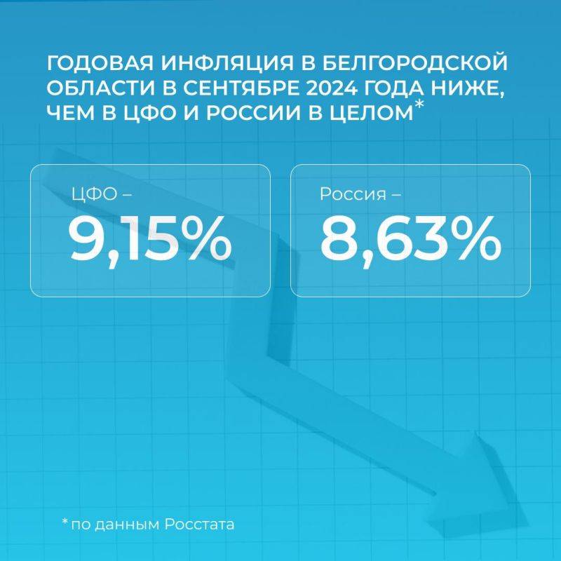 Инфляция в Белгородской области уменьшилась до 8,2%