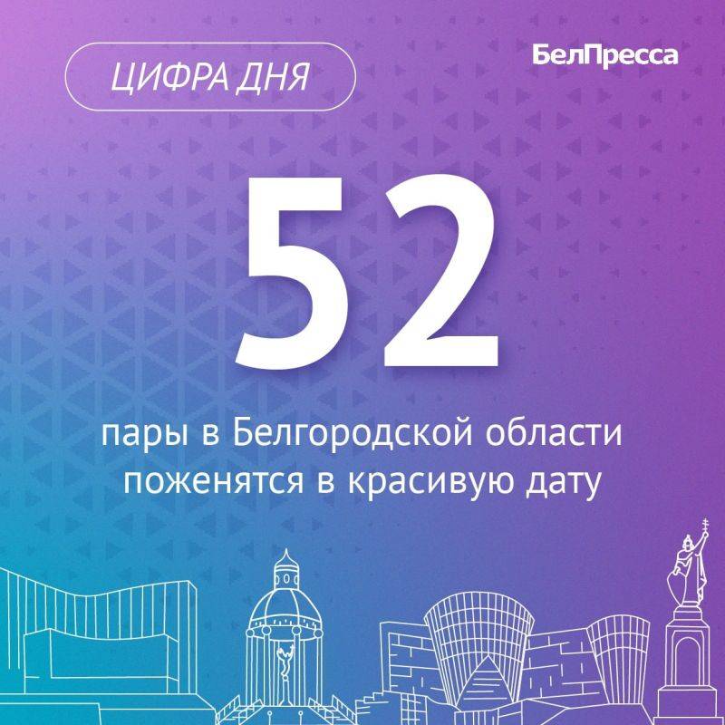 В красивую дату – 24.10.2024 – в Белгороде заключит брак 21 пара, в Белгородском районе – 9, в Старом Осколе — 8, в Валуйках — 4. По 3 брака зарегистрируют в Губкине и Строителе