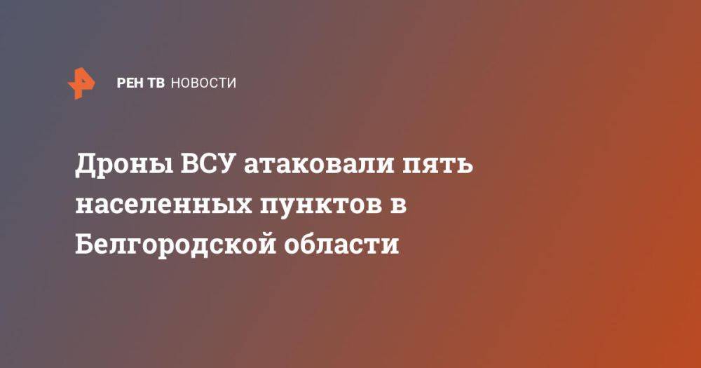 Дроны ВСУ атаковали пять населенных пунктов в Белгородской области