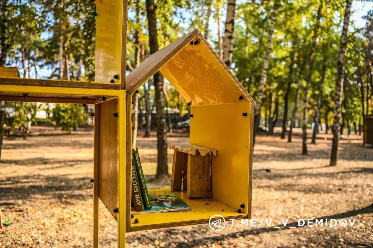 Кто-то оставляет книги: белгородцы не поняли функции новых конструкций в парке1