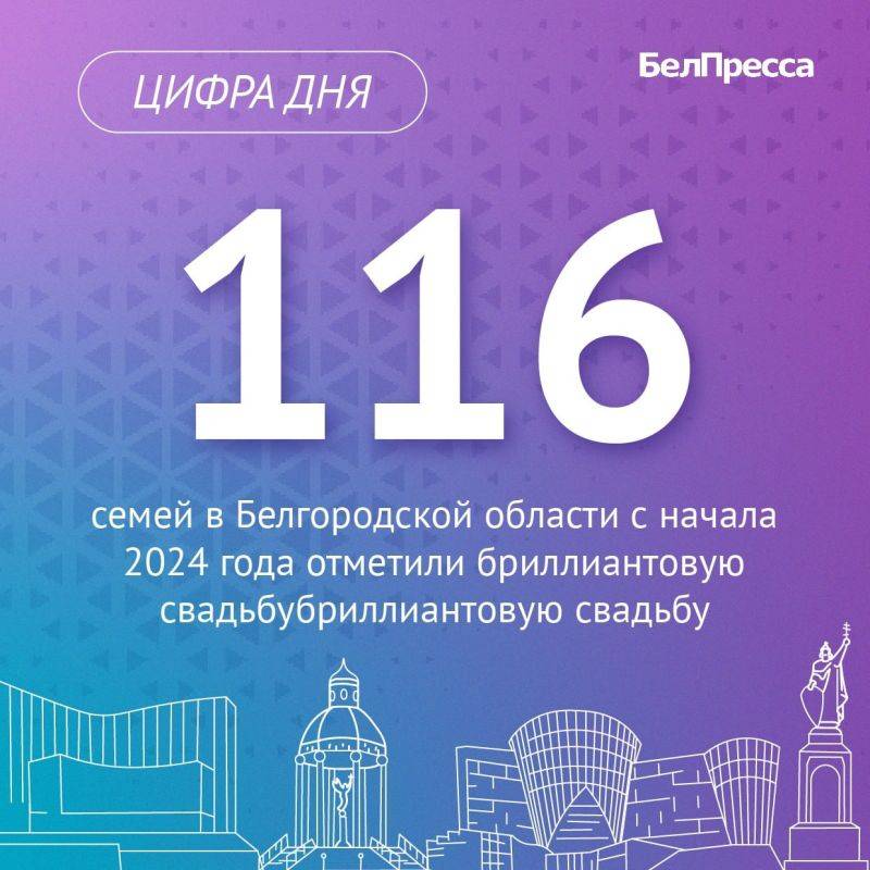 По данным регионального управления ЗАГС, с начала 2024 года юбилеи супружеской жизни отметили более 1 300 белгородских семей