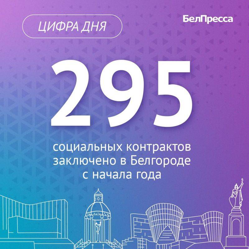 С начала 2024 года в Белгороде заключено 295 социальных контрактов