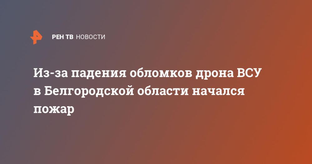 Из-за падения обломков дрона ВСУ в Белгородской области начался пожар