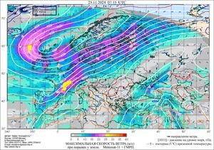 Обзор погодных условий в Европейском регионе в период с 23 по 25 ноября 2024 г.