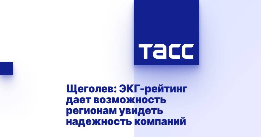 Щеголев: ЭКГ-рейтинг дает возможность регионам увидеть надежность компаний