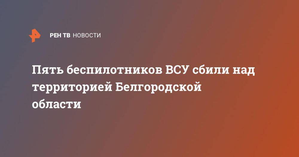 Пять беспилотников ВСУ сбили над территорией Белгородской области