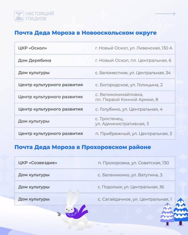 В Белгороде открыли 13 отделений новогодней почты Деда Мороза