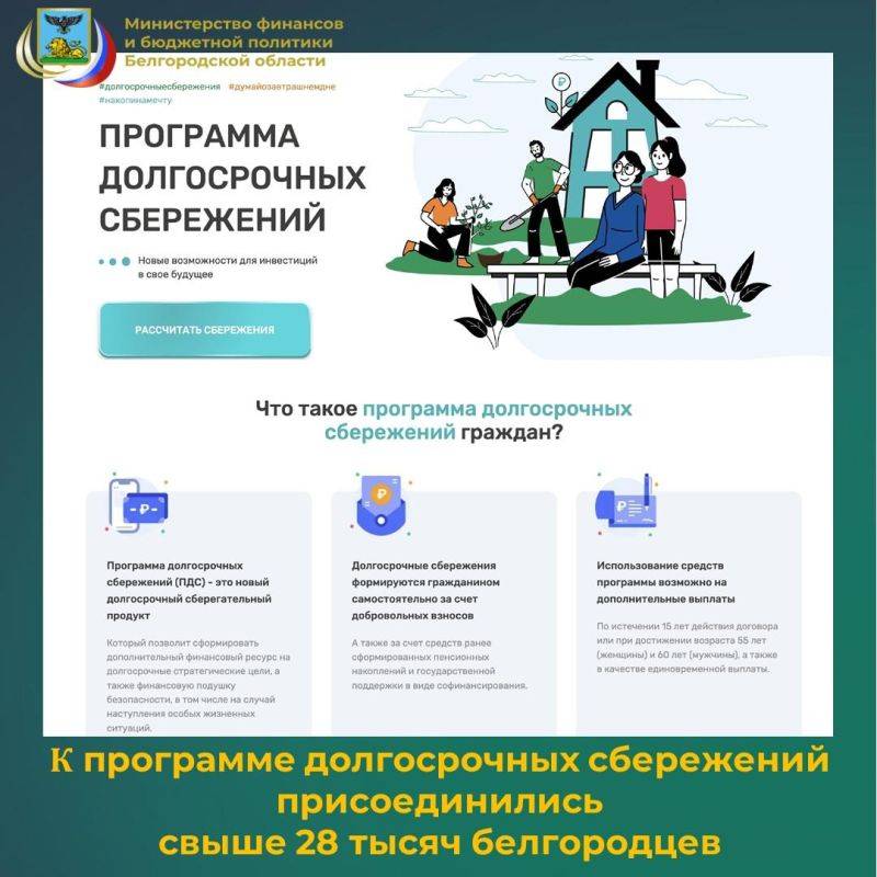 Общая сумма вложений в долгосрочные сбережения белгородских участников программы, по данным на конец октября, превысила 700 млн рублей