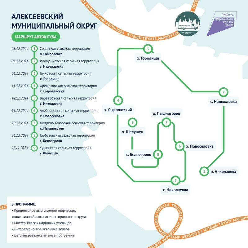 Десять муниципалитетов посетят автоклубы Белгородской области в декабре 2024 года