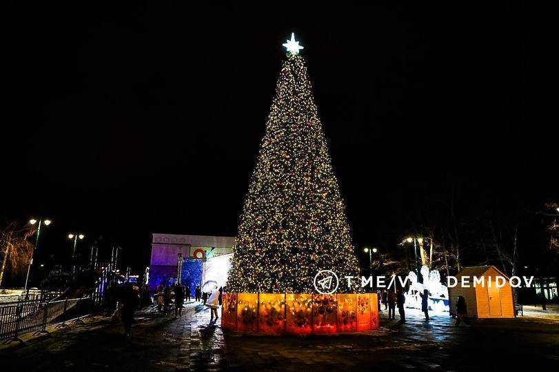 Дед Мороз зажег огни на елках Белгорода6