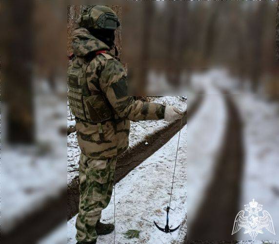 Инженеры Росгвардии обезвредили кассетную мину ВСУ в приграничье Белгородской области