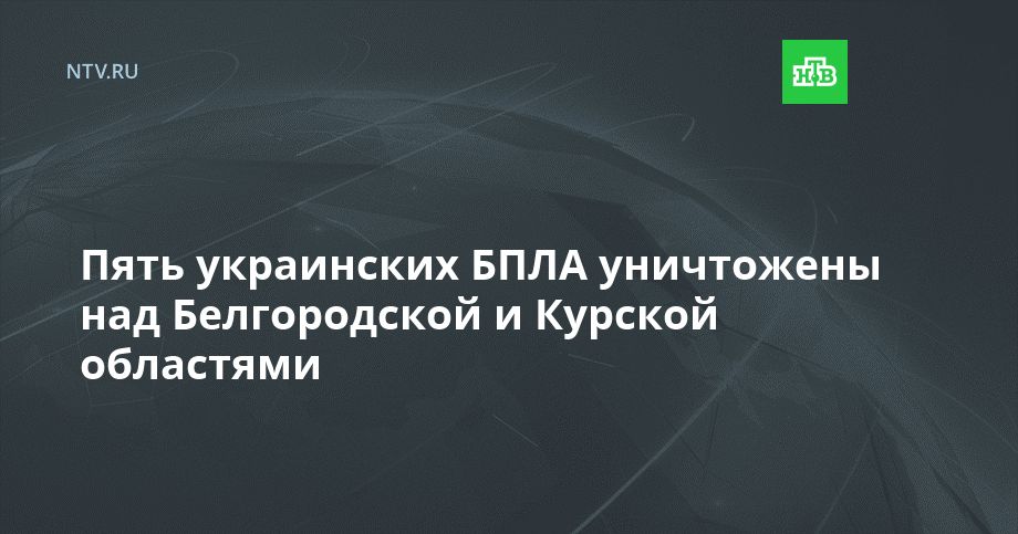 Пять украинских БПЛА уничтожены над Белгородской и Курской областями