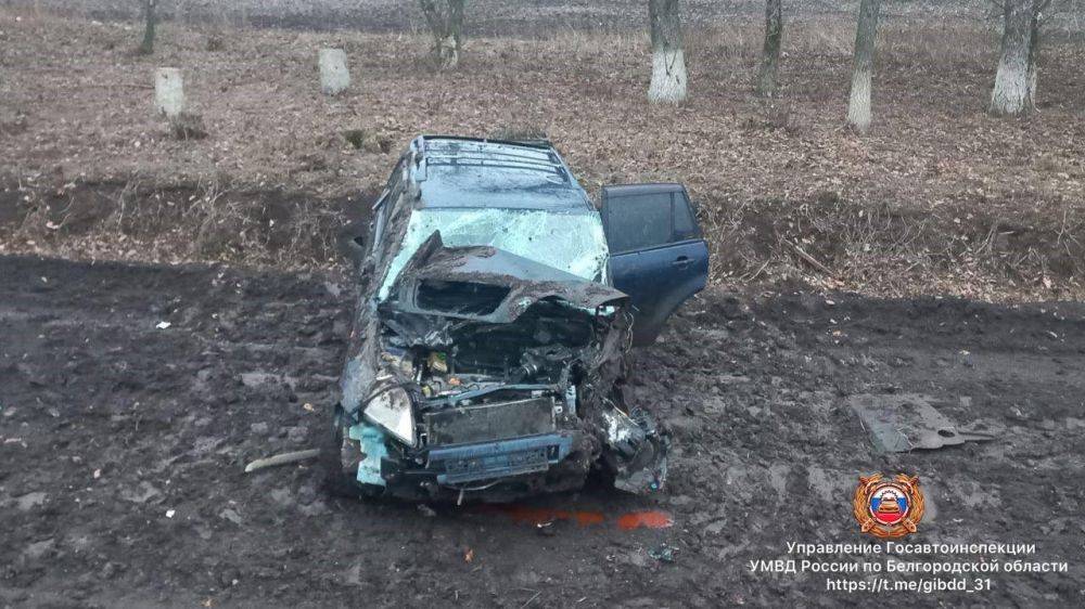 В Шебекинском округе перевернулась легковушка