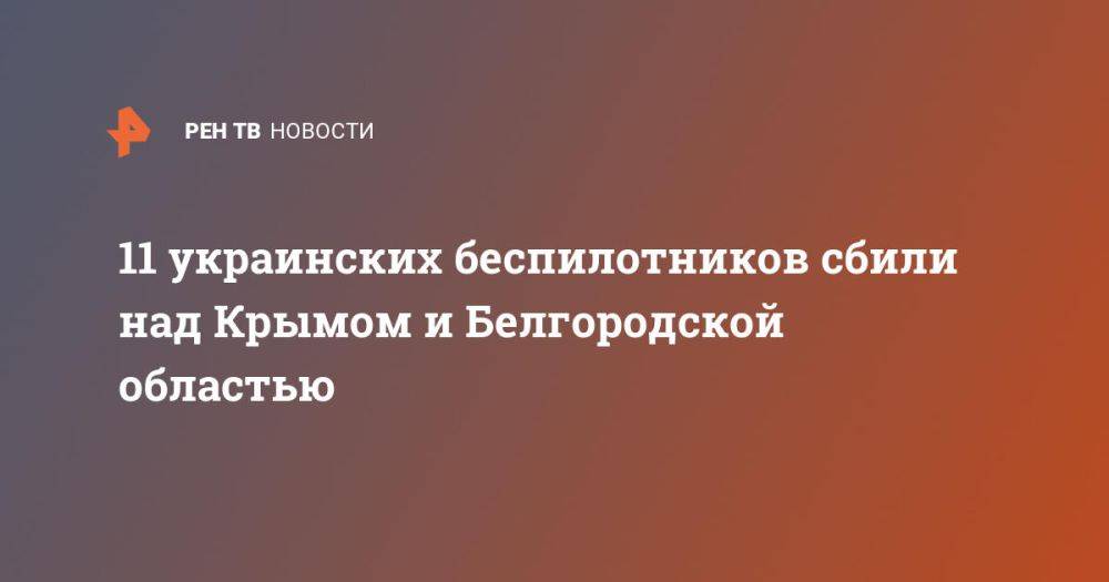 11 украинских беспилотников сбили над Крымом и Белгородской областью