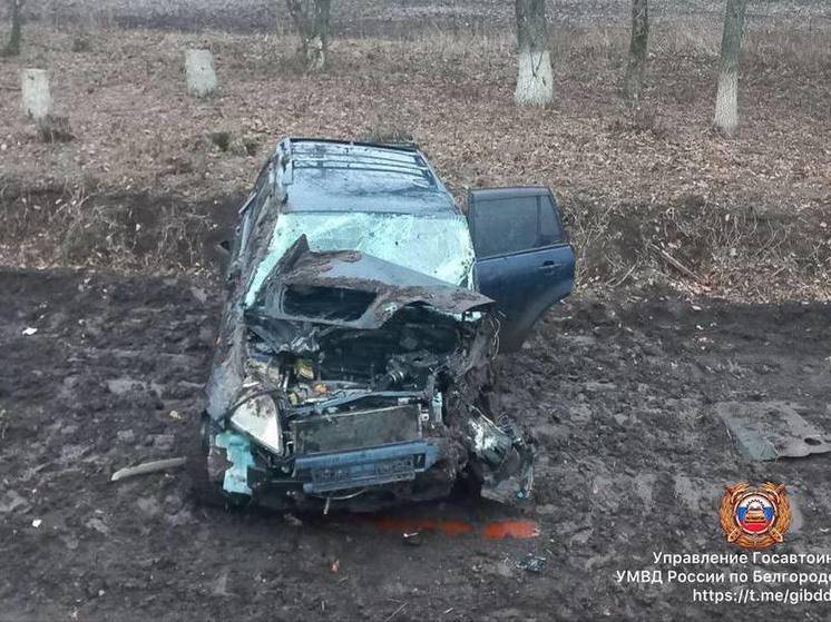 В Шебекинском округе легковушка съехала в кювет и перевернулась