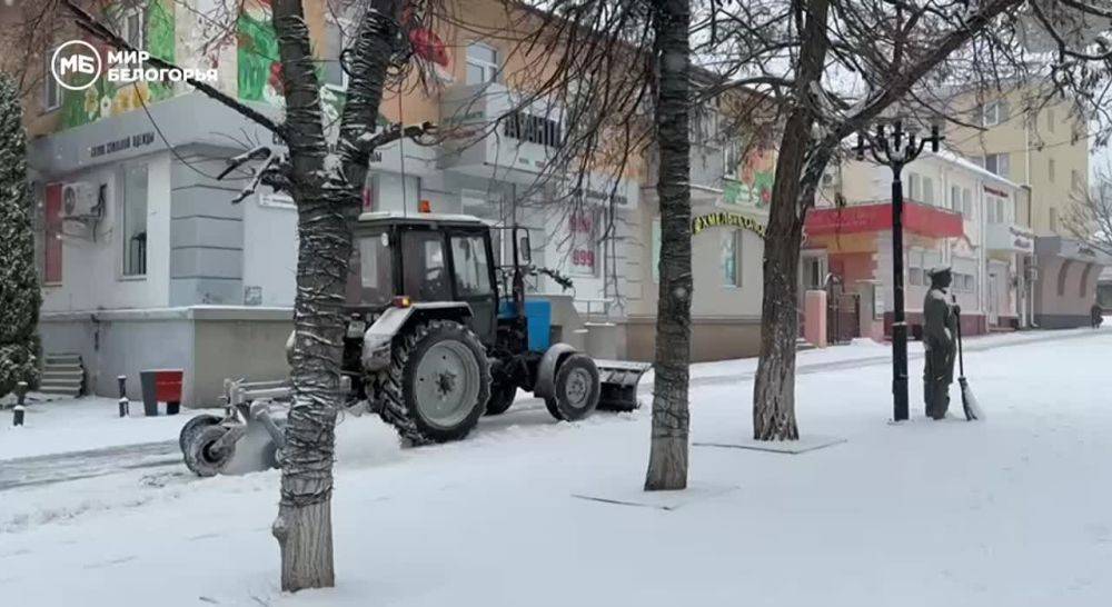 В Белгороде убирают выпавший снег