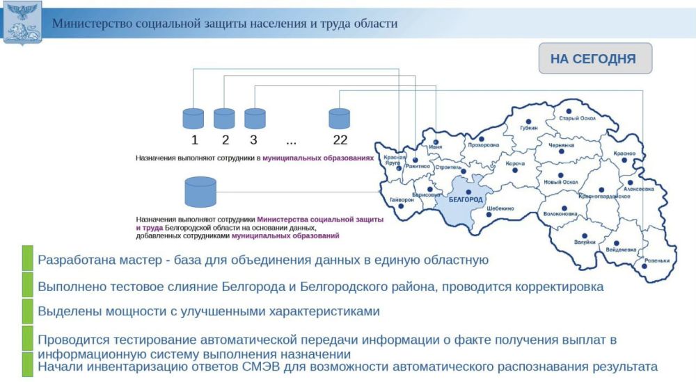 В Белгородской области создадут единую базу получателей социальных выплат